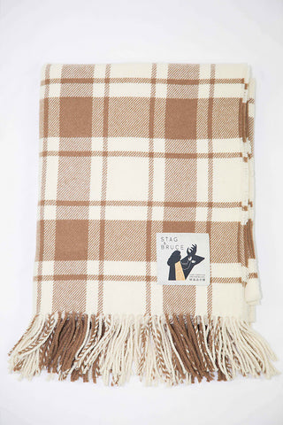 Lightweight wool thrown in brown and cream